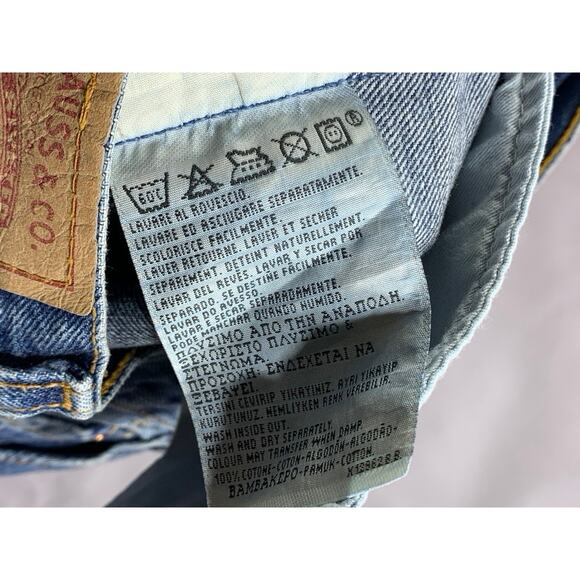 LEVI'S Women's Dark Blue Denim 534 04 Vintage Distressed Slim-Leg Jeans SZ 27X34 - Picture 9 of 10